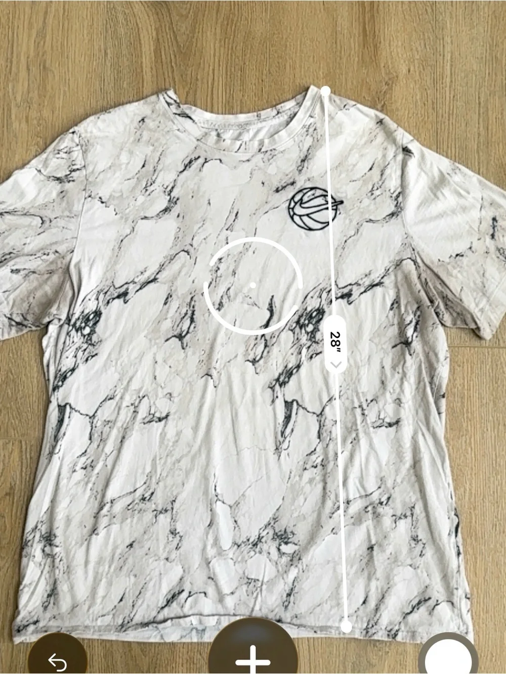 Nike AOP T Shirt Basketball Tee White Marble Short Sleeve Embroidered XL